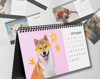 Dogs 2026 Desk Calendar, Fun Puppy Art