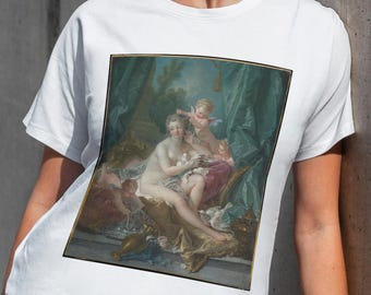 Rococo Venus Painting T-Shirt, Classical Art Renaissance Top Plus Size