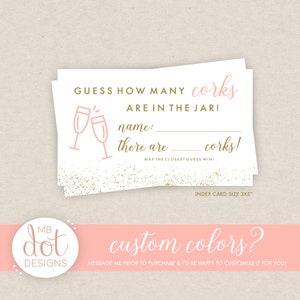 Guess How Many Corks Are in the Jar - Printable Bridal Shower Game ...