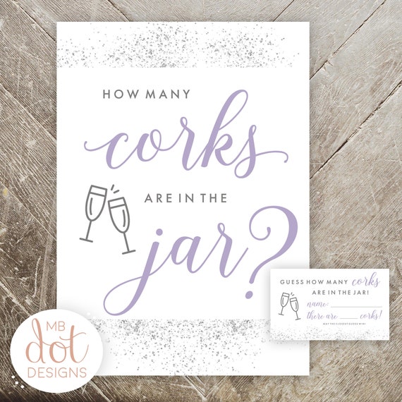 Guess How Many Corks are in the Jar printable bridal shower | Etsy