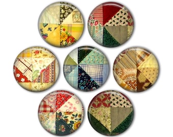 Quilt quilting 1" Magnets - set of 7