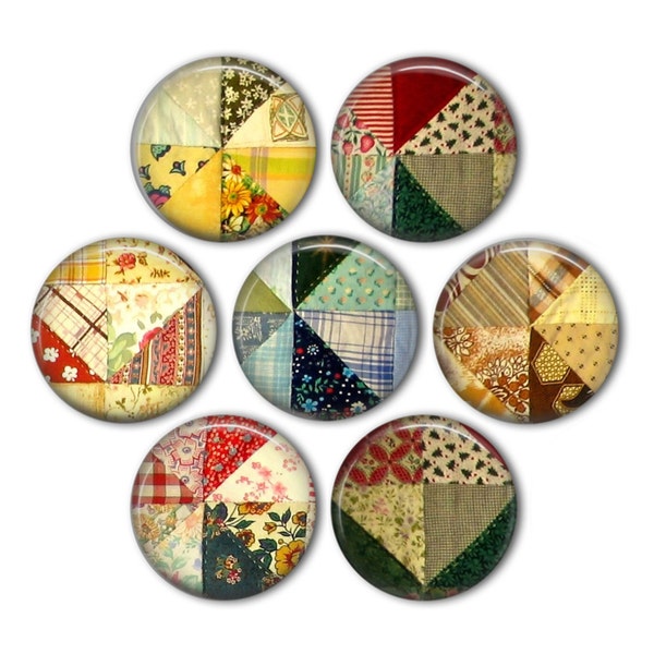 Quilt quilting 1" Magnets - set of 7