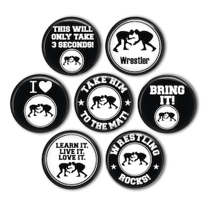 Wrestling 1&quot; Magnets - set of 7