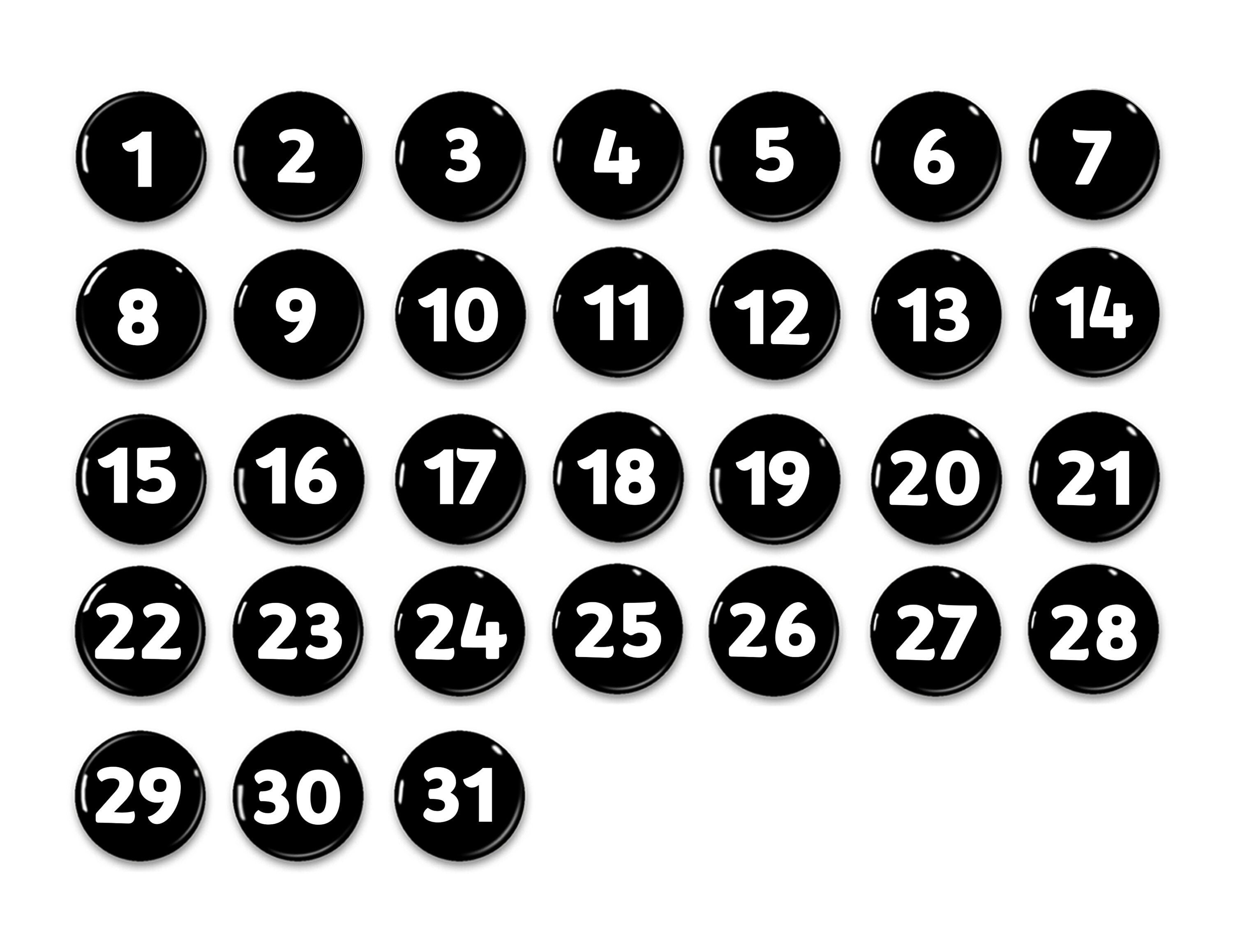 Black and White Perpetual Calendar-numbers 1-31 1 Magnets-days of the Month - Etsy Black and White Perpetual Calendar-numbers 1-31 1 Magnets-days of the Month - Etsy
