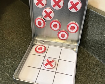 Red and White Magnetic Tic Tac Toe