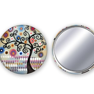 3 1/2&quot; Pretty Tree Purse Mirror
