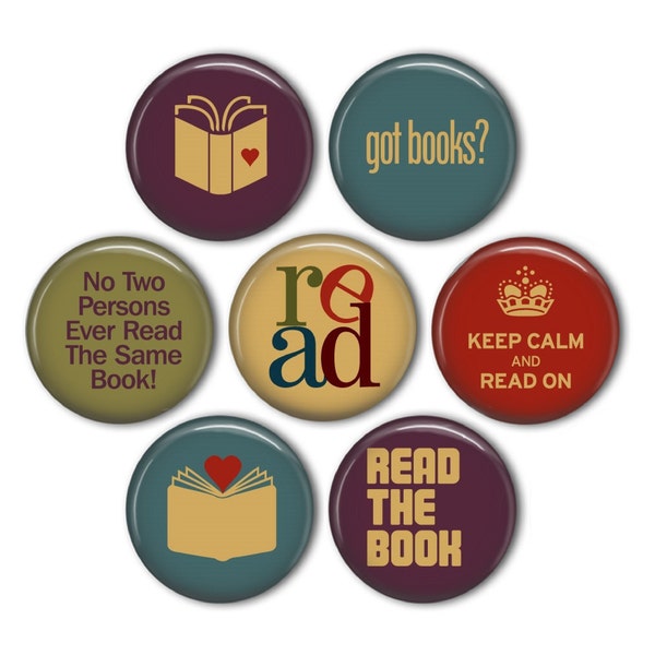Read the Book 1" Magnets - set of 7