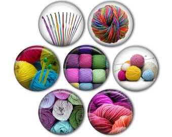 Yarn 1" Magnets - set of 7