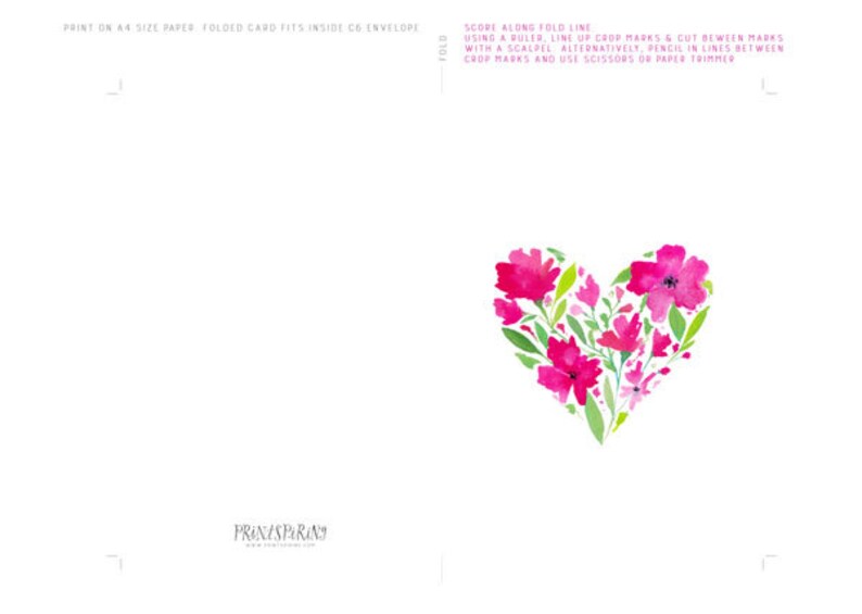 Printable Greeting Card Digital Download Card Love Card Etsy