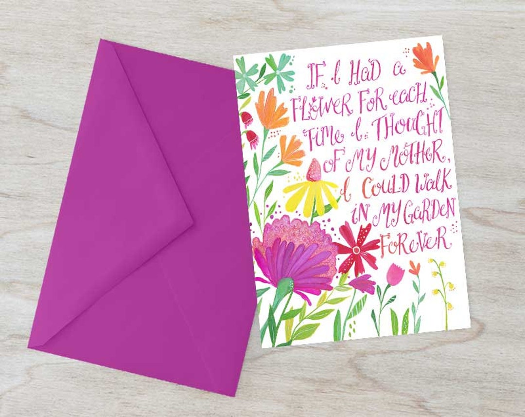 Mom Gift Card Printable Mom Card Instant Download Flower - Etsy