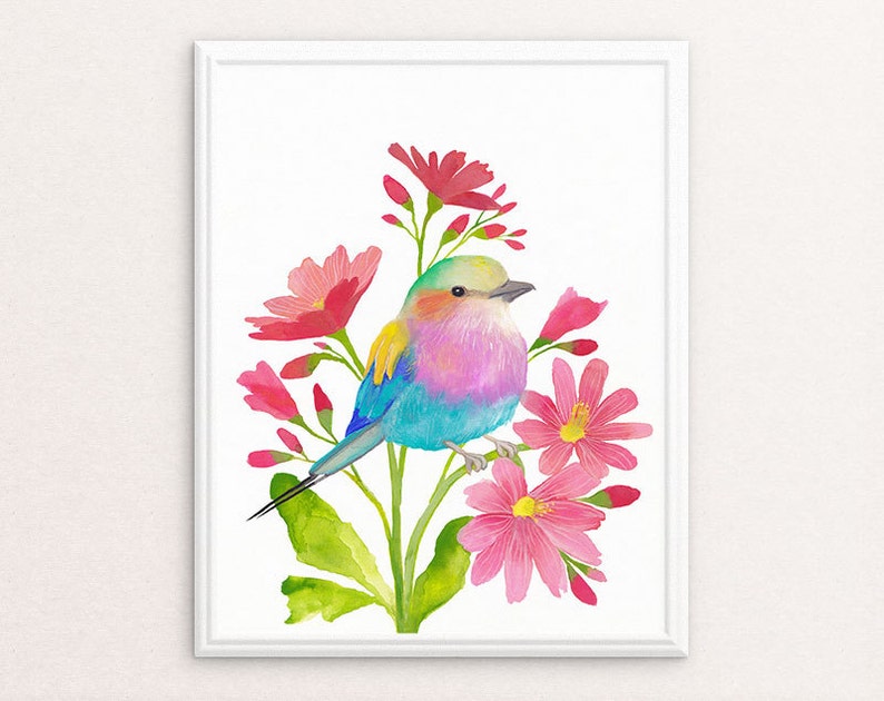 Printable Bird Wall Art 8x10 Printable Art Colorful Painted - Etsy Canada