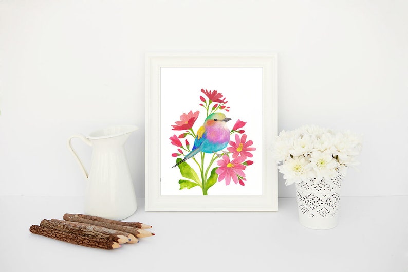 Printable Bird Wall Art 8x10 Printable Art Colorful Painted - Etsy Canada