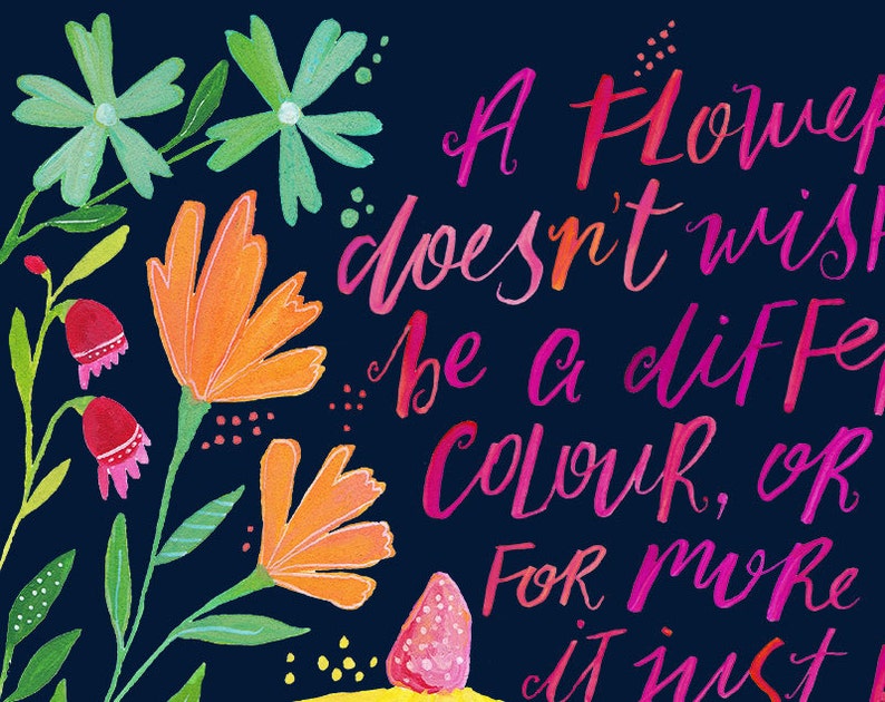 Flower Quote Printable Inspiring Quote About Comparison Etsy