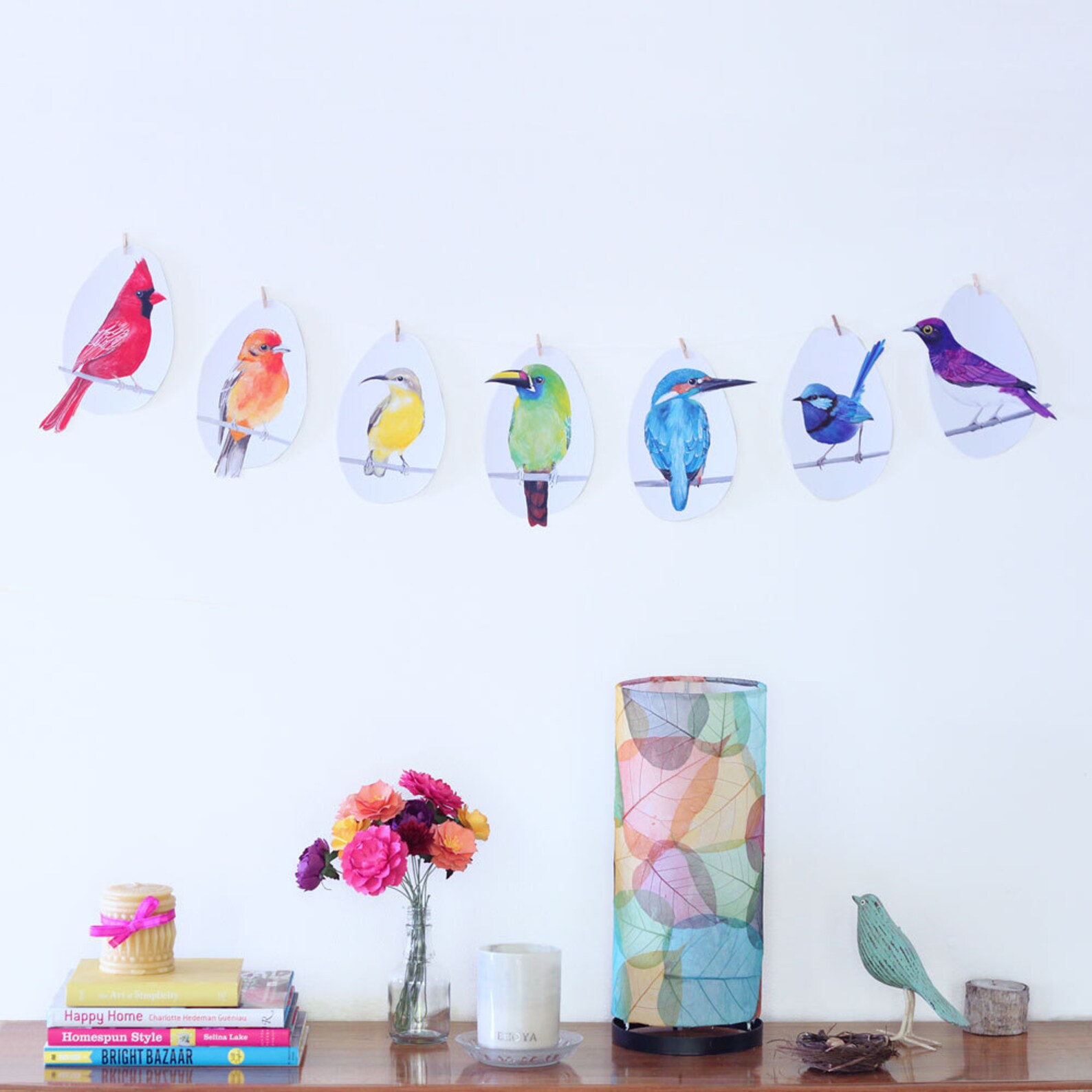DIY Bunting Printable Bird Garland DIY Bird Wall Decor Etsy
