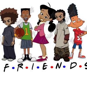 Black Cartoons-Friends PNG File Only, Black History PNG, Black Girl Magic PNG