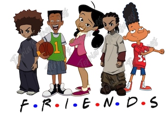 Black Cartoons-Friends PNG File Only, Black History PNG, Black Girl Magic PNG