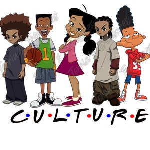 Black Cartoons-Friends -Culture PNG File Only, Black History PNG, Black Girl Magic PNG