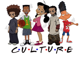 Black Cartoons-Friends -Culture PNG File Only, Black History PNG, Black Girl Magic PNG