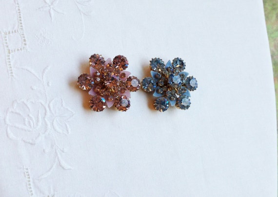 Twin Pins!  Vintage Matching Pastel Pink & Blue H… - image 5