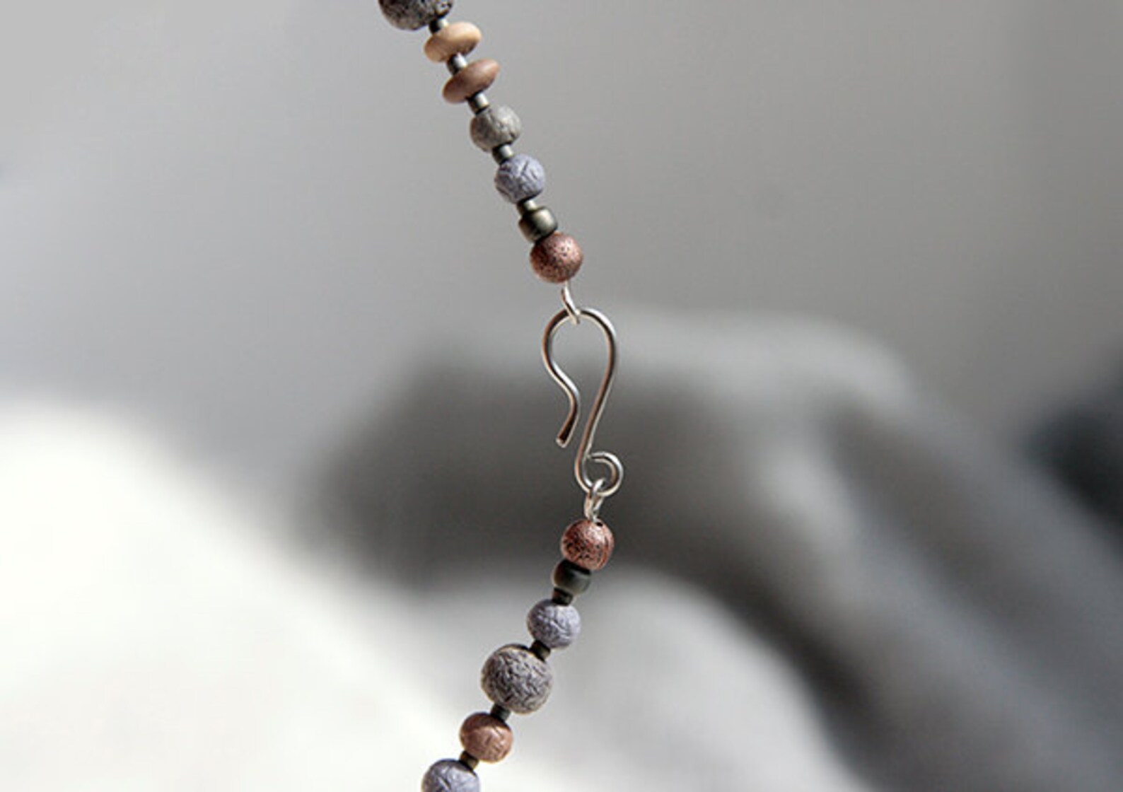 Pendant Poppy seed heads Polymer clay Necklace Gray pendant Etsy