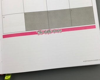 THIS MONTHS MEMORIES Stickers - Break It Down Section - for the Monthly Layout section available for all 3 sizes of Passion Planners.