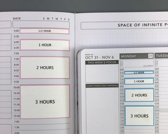 TIME BLOCKS ~ Outlined ( ASSORTED Size Sheet) Available in the Passion Planner Weekly and Daily sizes