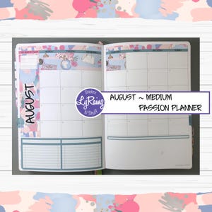 AUGUST 2025 ~ MEDIUM ~ Passion Planner ~ Monthly Decorative Kit ~ Sunday or Monday Start ~ A La Carte