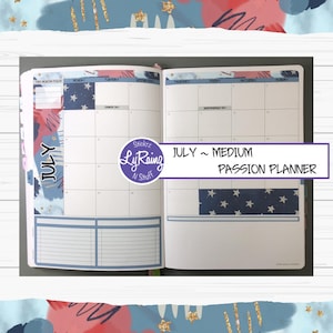 JULY 2025 ~ MEDIUM ~ Passion Planner ~ Monthly Decorative Kit ~ Sunday or Monday Start ~ A La Carte