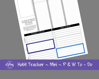 Personal & Work To Do ( MINI ) HABIT TRACKER Stickers - Weekly Layout Section - Small, Medium and Large - Passion Planners