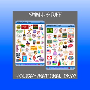 HOLIDAYS and NATIONAL Days of... The Year - Stickers for Passion Planner, Happy Planner, Hobonichi, Erin Condren, Filofax, Bujo, kikkik..etc