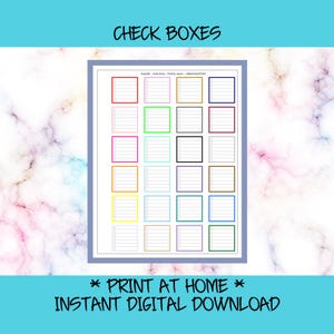 CHECK BOXES -  Monthly Layout  (Digital Download) Simply365