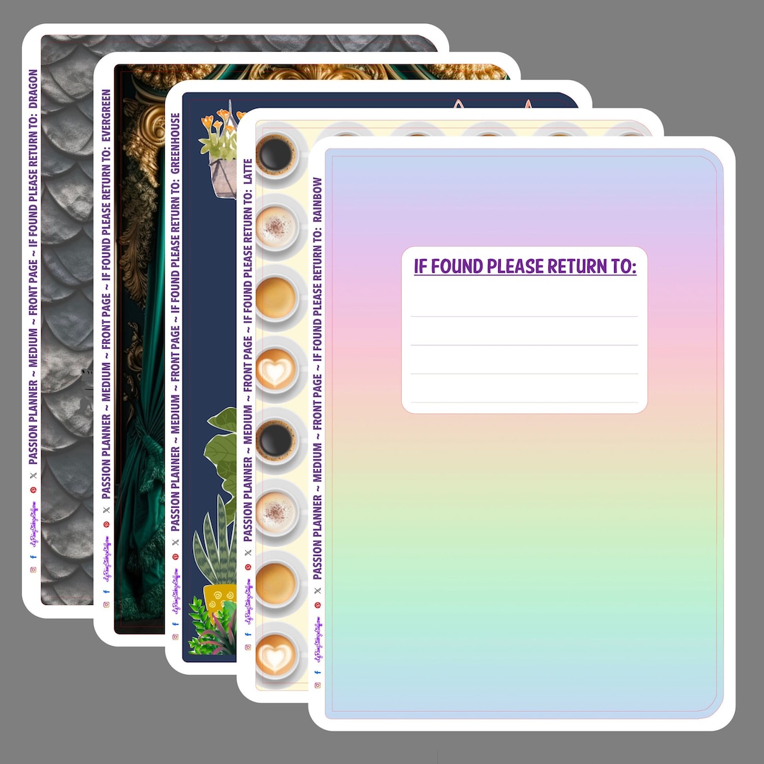 FRONT PAGE If Found Please Return To: Full Sheet Sticker for the Small ...