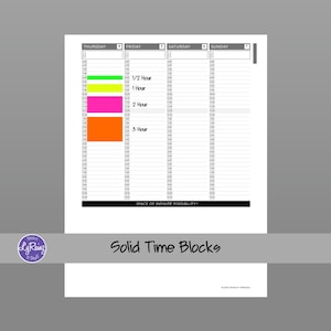 TIME BLOCKS ~ SOLID (A La Carte) Stickers for the Small, Medium and Large size Passion Planner Weekly.