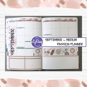 SEPTEMBER 2025 ~ MEDIUM ~ Passion Planner ~ Monthly Decorative Kit ~ Sunday or Monday Start ~ A La Carte