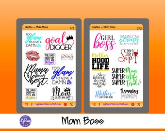 MOM BOSS - Quote Stickers for Passion Planner, Hobonichi, Erin Condren, Happy Planner, Filofax, Bujo, kikkik...etc