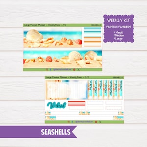 SEASHELLS ~ Weekly Basic ~ for the weekly layout in the Small, Medium and Large size Weekly Passion Planners.