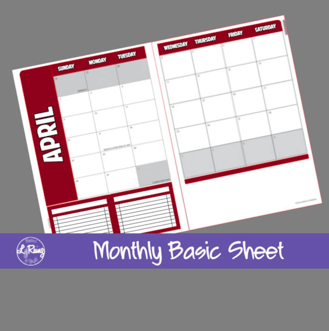 Monthly Basic MONTHLY BASIC SHEET for the Small, Medium and Large Size Weekly Passion ...