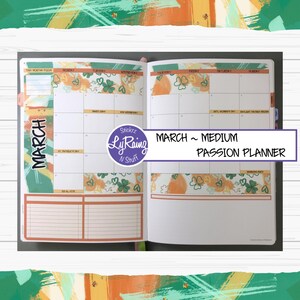 MARCH 2025 ~ MEDIUM ~ Passion Planner ~ Monthly Decorative Kit ~ Sunday or Monday Start ~ A La Carte