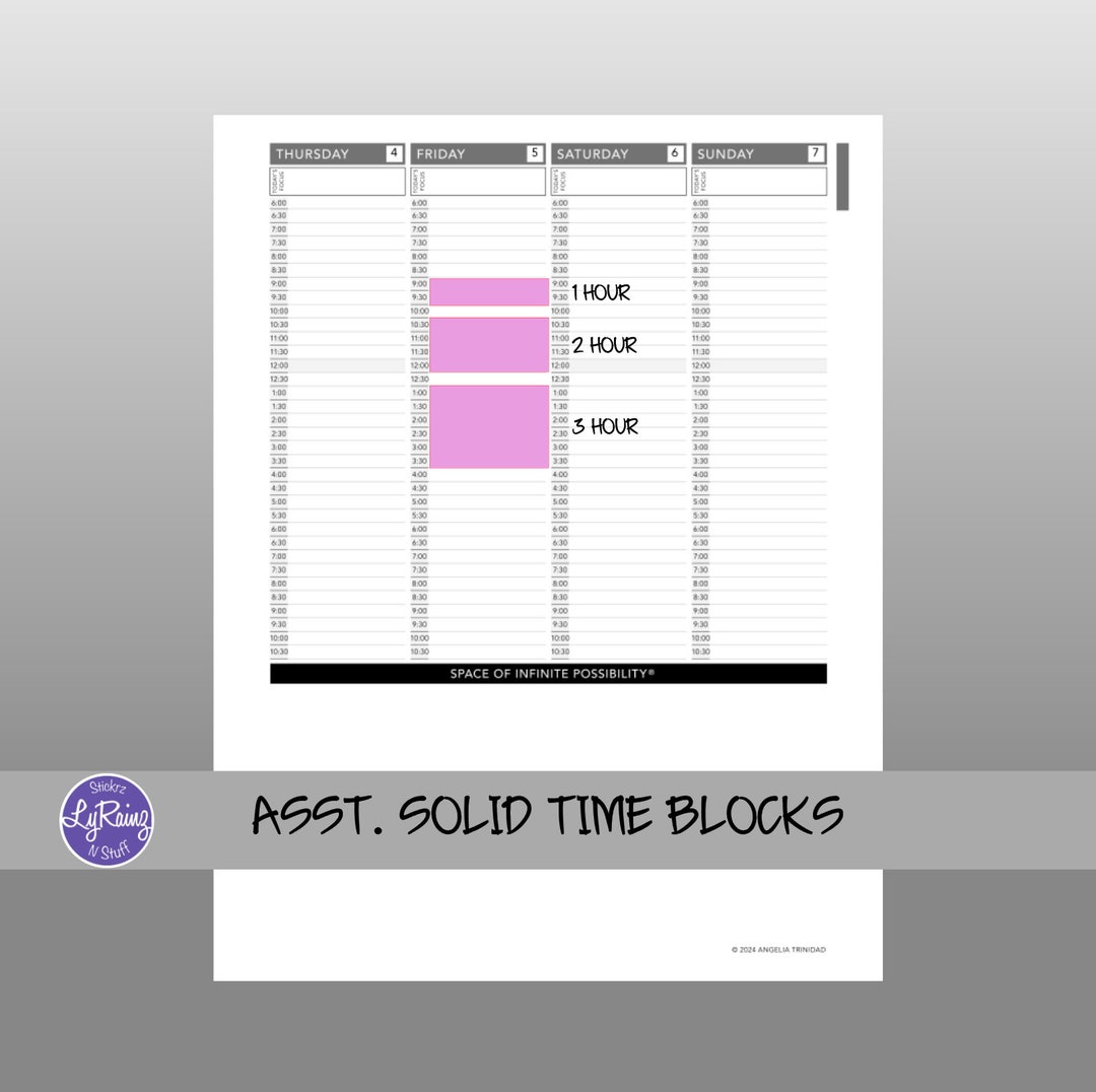 TIME BLOCKS ~ (SOLID) Assorted Size - Stickers for the Small, Medium ...