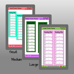 MONTHLY BILL TRACKER - Stickers for the Monthly Layout in the Small ...