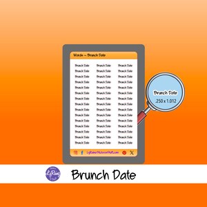 BRUNCH DATE - Word Stickers - Planner Stickers - Passion Planner, Hobonichi, Erin Condren, Happy Planner, Travelers Notebook...etc