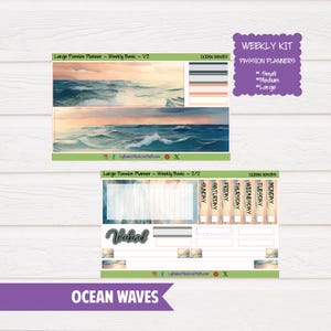 OCEAN WAVES ~ Weekly Basic ~ for the weekly layout in the Small, Medium and Large size Weekly Passion Planners.