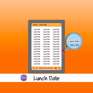 LUNCH DATE - Word Stickers - Planner Stickers - Passion Planner, Hobonichi, Erin Condren, Happy Planner, Travelers Notebook...etc