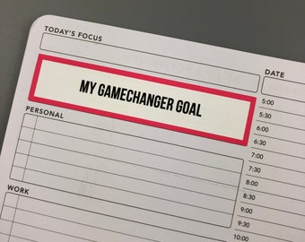 My GAMECHANGER GOAL Stickers- for the old and NEW (Small A5), (Medium B5) and (Large A4) Daily Passion Planners
