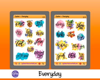 EVERYDAY - Quote Stickers for Passion Planner, Hobonichi, Erin Condren, Happy Planner, Filofax, Bujo, kikkik...etc