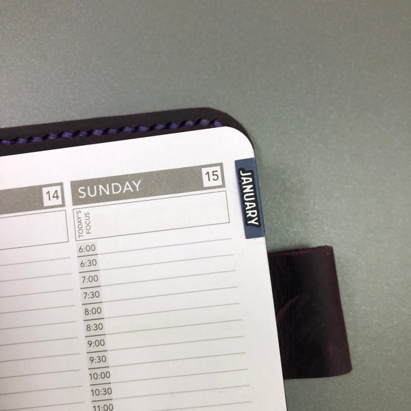 MONTHLY SIDE TABS - Stickers - (Flush Mount) - For the Small, Medium and Large size Passion Planners.