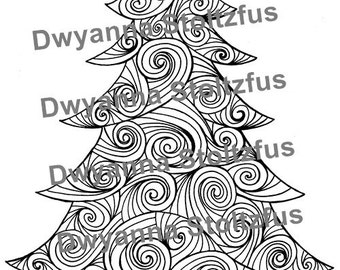 Christmas Tree Coloring Page JPG
