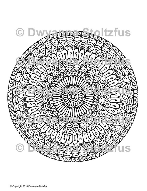 Extreme Stress Relief Mandala 3 Farbung Seite Jpg Etsy