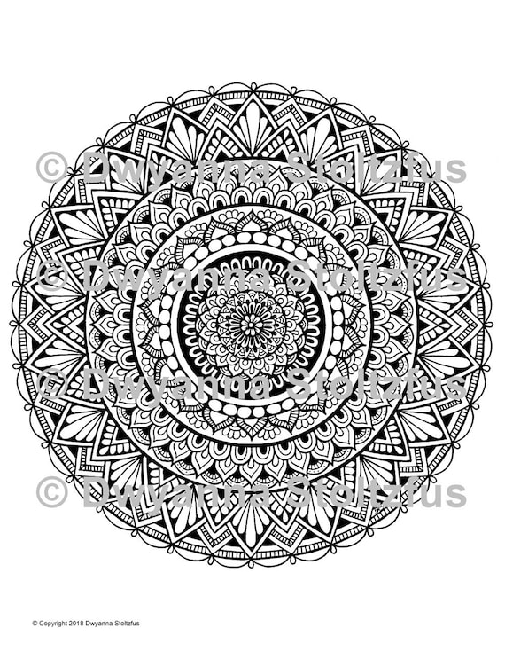 Extreme Stress Relief Mandala 8 Farbung Seite Jpg Etsy