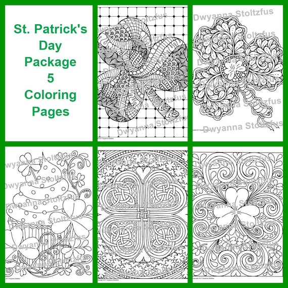 St. Patrick's Day Package 5 Coloring Pages JPG